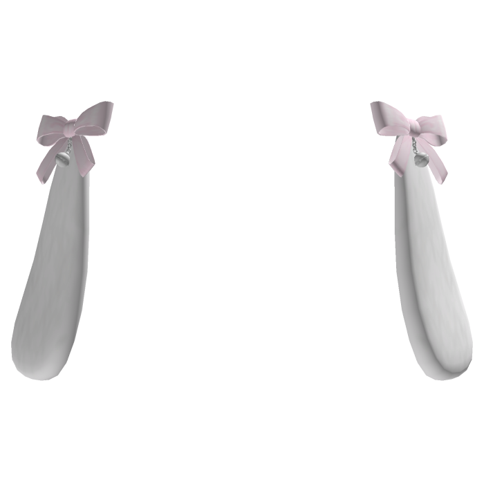 𖹭 delicate bunny ears with bows (White)