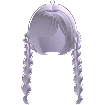 cute front double doll braids in light purple Roblox item