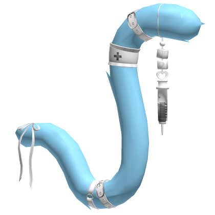 Blue White Cute Medic Nurse Cat Tail Roblox item