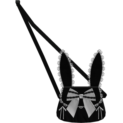 ݁Ი𐑼 : 1.0  Black n White Lace Bunny Crossbody Bag