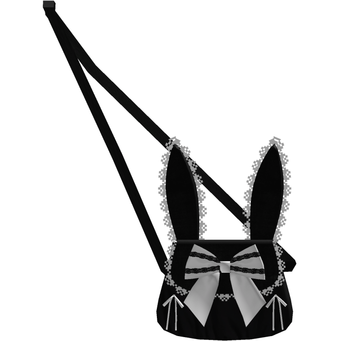 ݁Ი𐑼 : 1.0  Black n White Lace Bunny Crossbody Bag