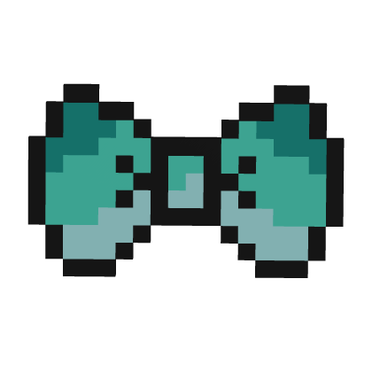 Blue Pixel Bow tie Hair Clip