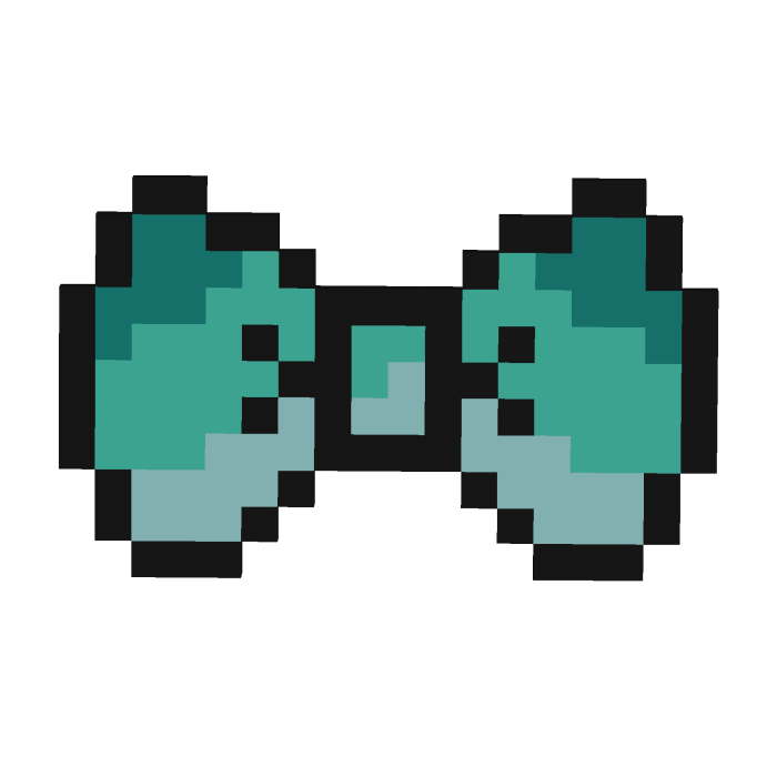 Blue Pixel Bow tie Hair Clip