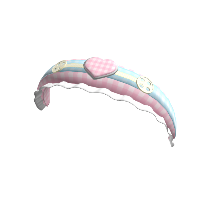 Sweet Cute Ruffled Pastel Pink Plaid Headband