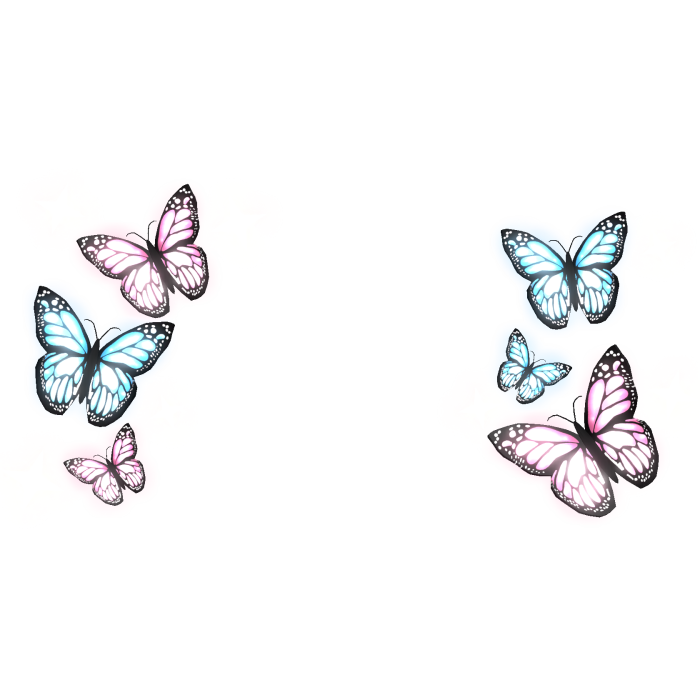 ♡ kawaii emissive neon pink n blue butterflies