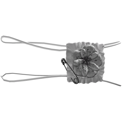 white ruffled vkei flower eyepatch