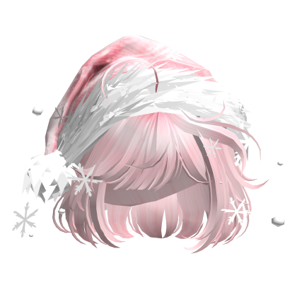 Christmas Cute Hair w/Santa Hat (Pink)