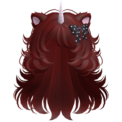 Messy Unicorn Curly Wolfcut in Cherry Red