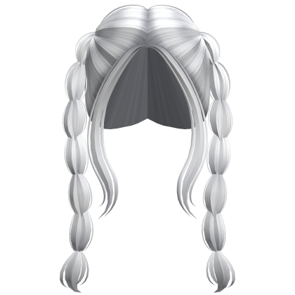 Long Thin Bubble Braided Pigtails (White) Roblox item