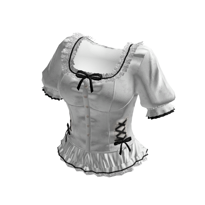 Coquette Lace Trim Button Dress (White)