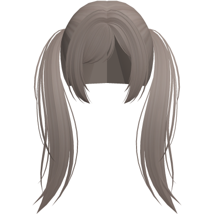 messy ash brown long pigtails hair moe girl  Roblox item