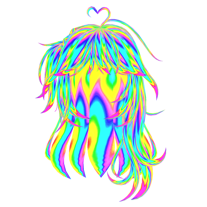 Glowing Party Rainbow Anime Long Hair Roblox item