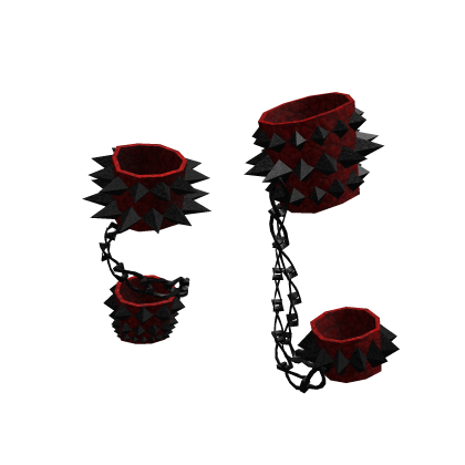 Chain Spike Punk Leg Bracelets | Red Black