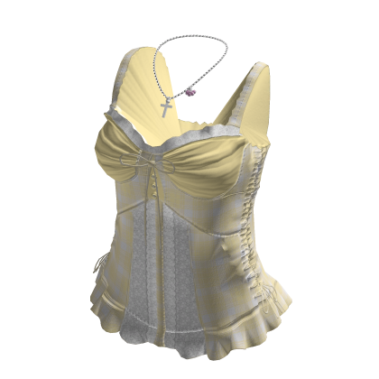 Draped Bust Corset Top (Yellow)