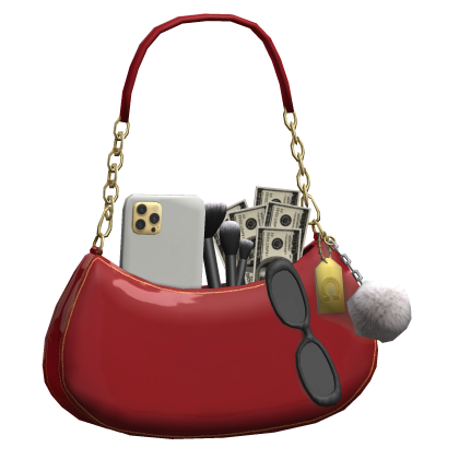 Rich Patent Leather Red Baddie Designer Purse Roblox item