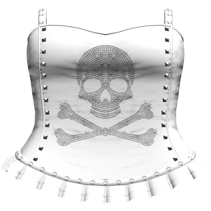 Emo White Rhinestone Skull Dress