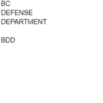 BC DEFENSE DEPARTMENT