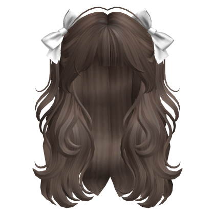 Wavy Half up Pigtails with Ribbons(Brown)