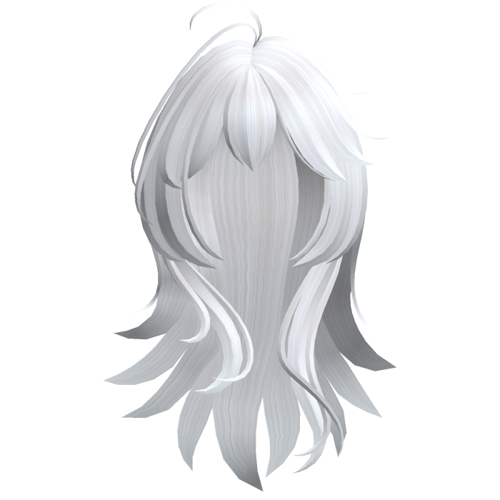 Anime Long Layered Hair w/ Wispy Bangs (White)