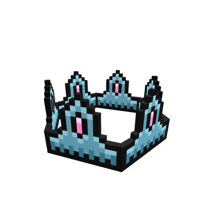 Blue and pink 8 bit crown