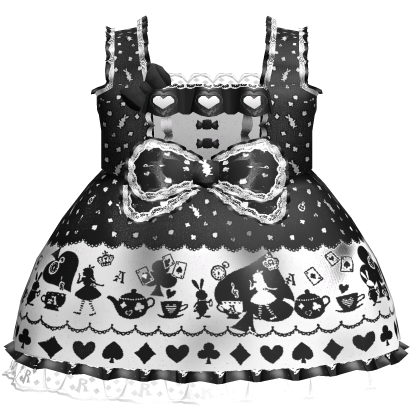 black and white wonderland egl lolita JSK dress