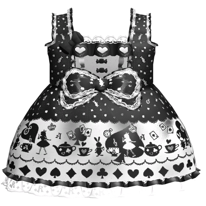 black and white wonderland egl lolita JSK dress