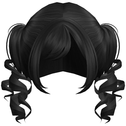 Roblox hair preview for curly dollette cute short pigtails : black