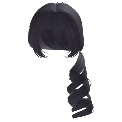 ♡ : gray swirly shoujo girl side ponytail Roblox item