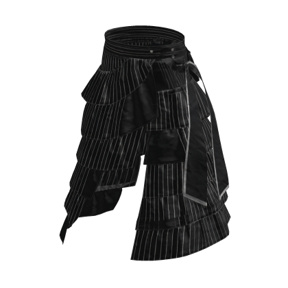 Black Y2K Pinstripe Layered Wide Pants [PBR]