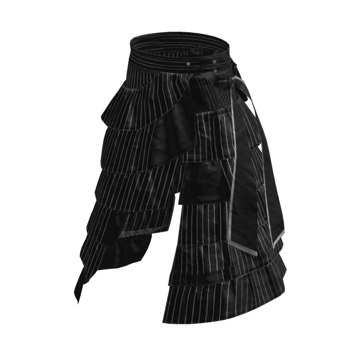 Black Y2K Pinstripe Layered Wide Pants [PBR]
