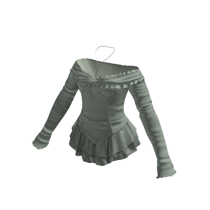 Coquette Off Shoulder Peplum Top (Green)