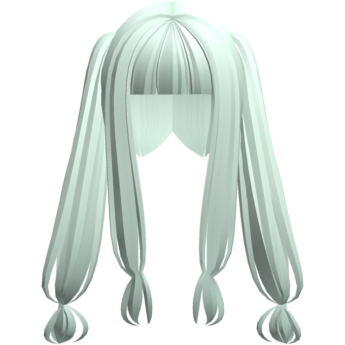 kawaii japanese straight pigtails mint green