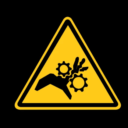 hand stuck in gears sign