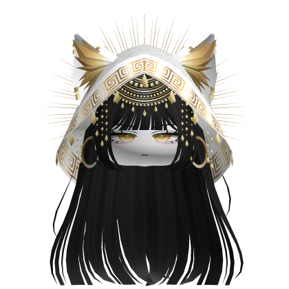 Egyptian Hair w/ Divine Gold White Hood (Black)