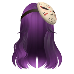 Halloween Purple Hair with Jason Mask