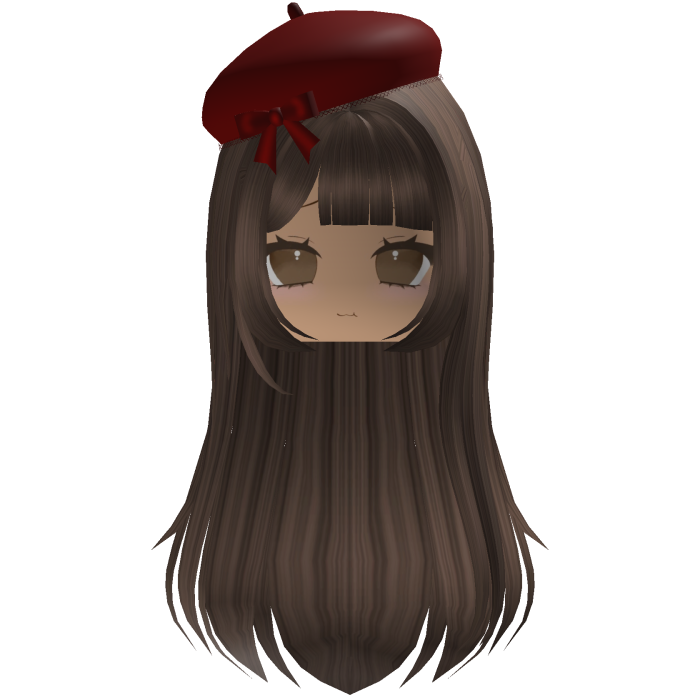 Cute Autumn Girl w/ Red Beret & Bow