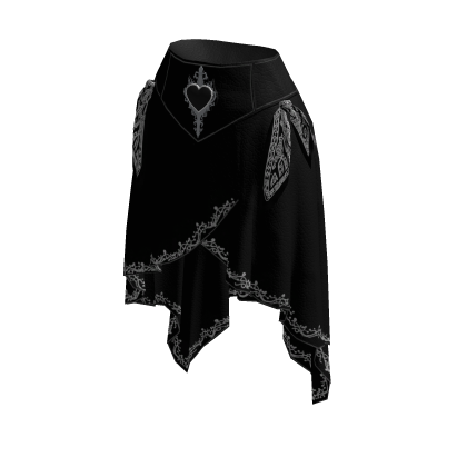 ✧♡✧ Black Goth Bandana Heart Skirt