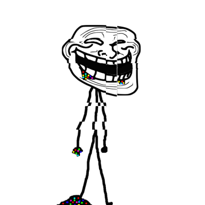 Glitched Troll Face Roblox decal