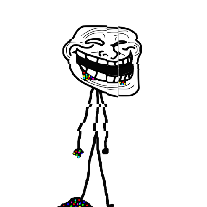 Glitched Troll Face Roblox decal