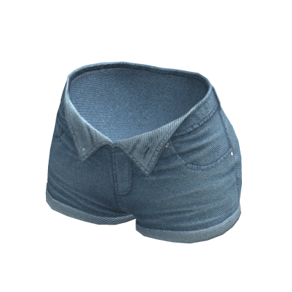 Jean Shorts Unzipped Blue Denim Opened Ripped Y2K thumbnail