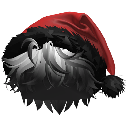 Black White Hair Santa Hat