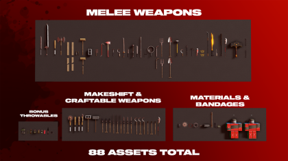 60+ Melee Weapon Assets Pack preview 3