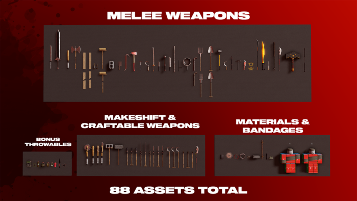 60+ Melee Weapon Assets Pack preview 3
