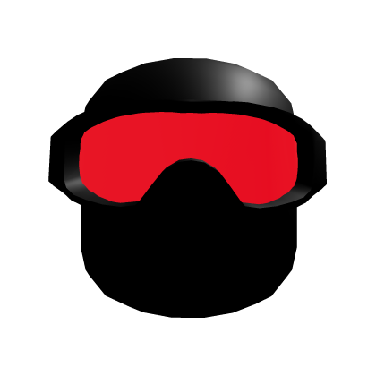 Glowing Black Tactical Ski Mask With Red Goggles