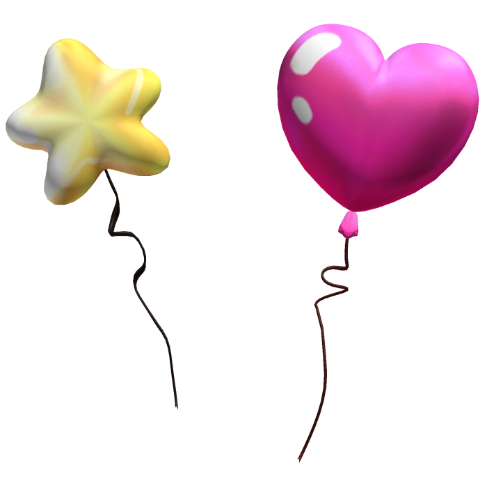 Kawaii Cartoony Heart & Star Balloons