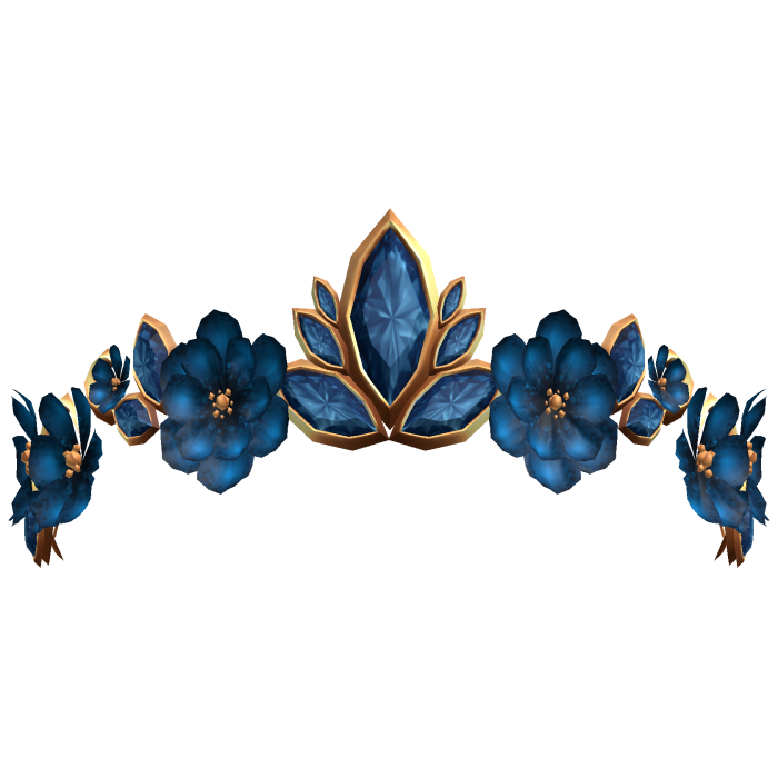 Secret Floral Fairy Tiara - Navy blue/Gold