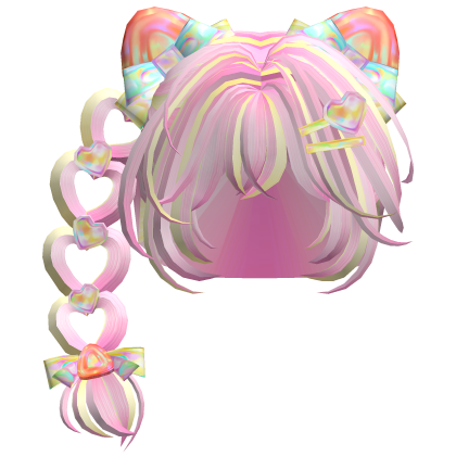 Heart Braid Strawberry Ears Hair Cute Yellow Pink