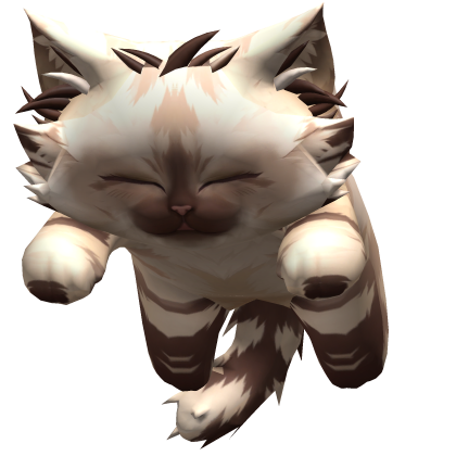 Fuzzy Sleeping Cat Kitten on Head - Siamese 