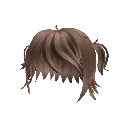 Cute brown messy short pigtails Roblox item