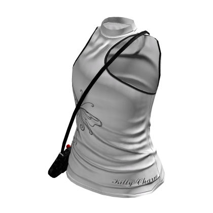 Y2K Asymmetric Top W/ Purse(White)